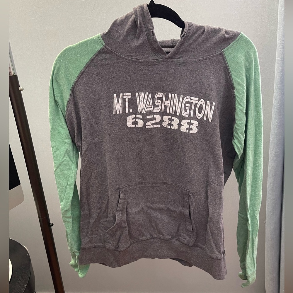 Gray and Green Mt. Washington Hoodie